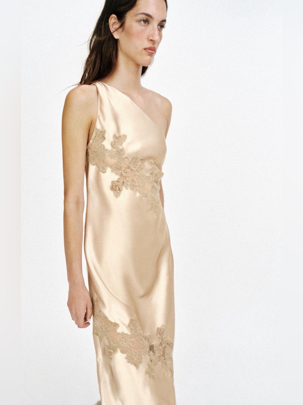 NWT ZARA ASYMMETRIC LINGERIE STYLE DRESS SIZE XS - Picture 9 of 16
